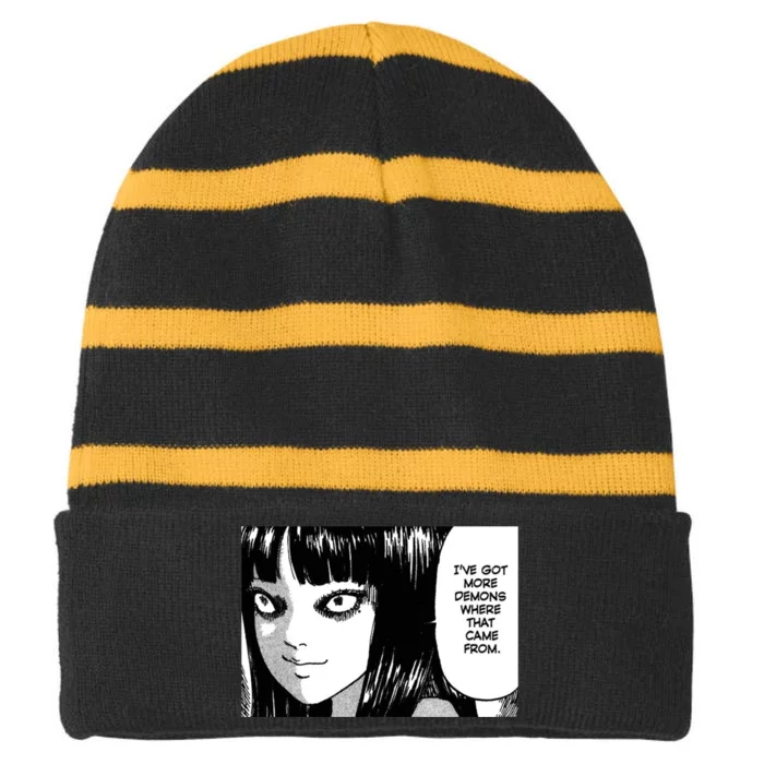 Junji Ito; Tomie Striped Beanie with Solid Band