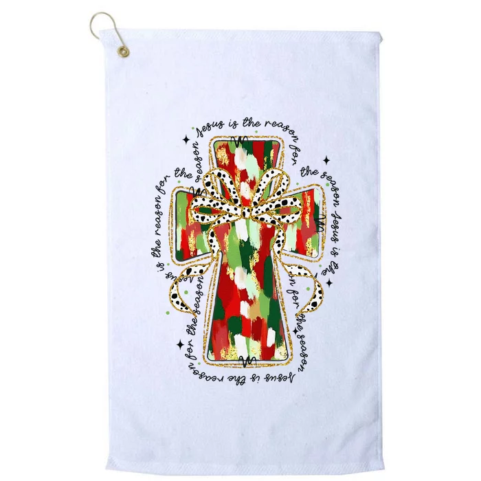 Jesus Is The Reason For The Season Christmas Coquette Bow Platinum Collection Golf Towel