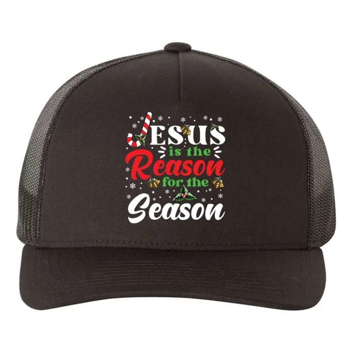 Jesus Is The Reason For The Season Christmas Xmas Christian Yupoong Adult 5-Panel Trucker Hat