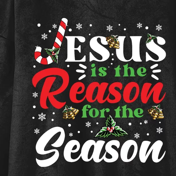 Jesus Is The Reason For The Season Christmas Xmas Christian Hooded Wearable Blanket