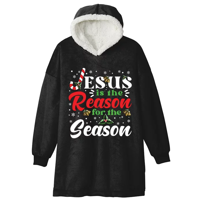 Jesus Is The Reason For The Season Christmas Xmas Christian Hooded Wearable Blanket