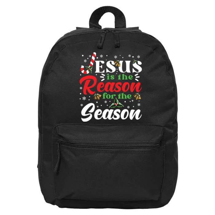 Jesus Is The Reason For The Season Christmas Xmas Christian 16 in Basic Backpack