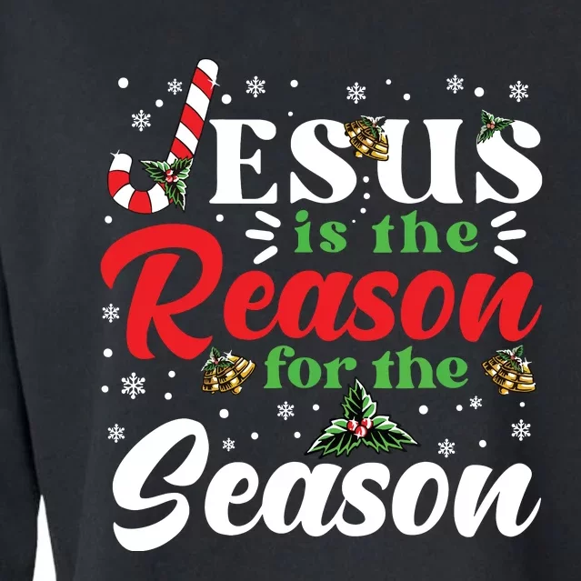 Jesus Is The Reason For The Season Christmas Xmas Christian Cropped Pullover Crew