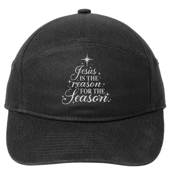 Jesus Is The Reason For The Season Christian Christmas 7-Panel Snapback Hat