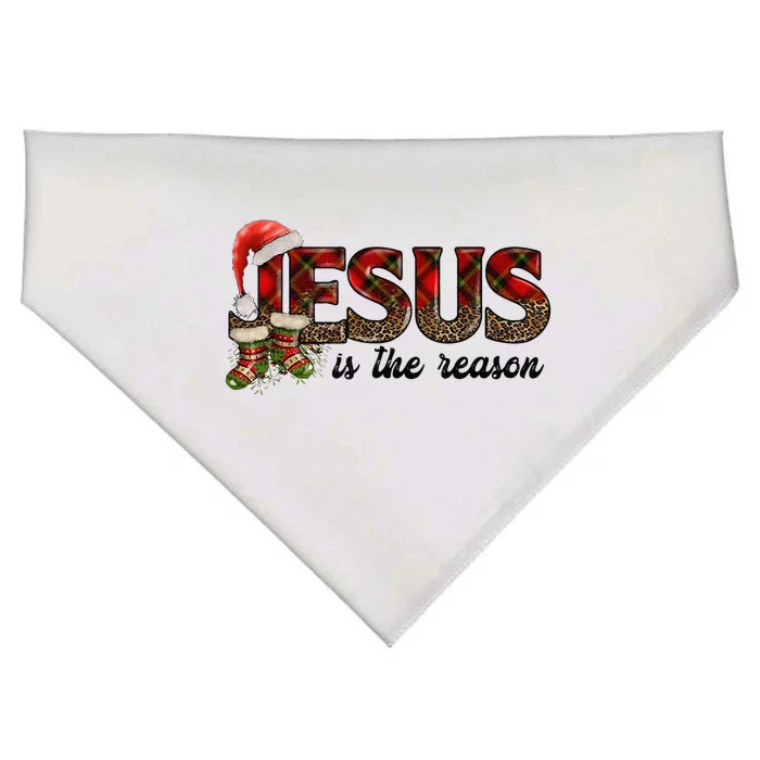 Jesus Is The Reason Santa Hat Christmas Pjs Xmas Pajamas USA-Made Doggie Bandana