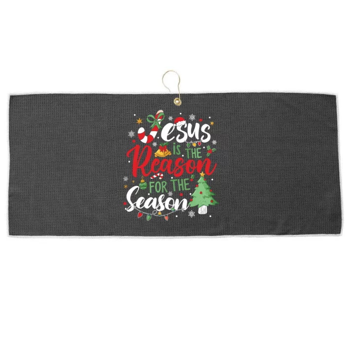 Jesus Is The Reason For The Season Christmas Large Microfiber Waffle Golf Towel