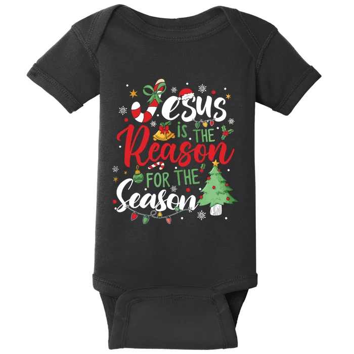 Jesus Is The Reason For The Season Christmas Baby Bodysuit