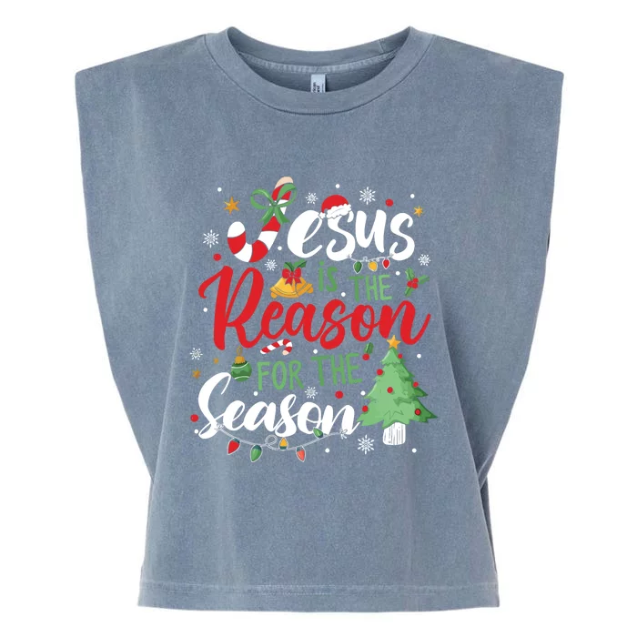 Jesus Is The Reason For The Season Christmas Garment-Dyed Women's Muscle Tee