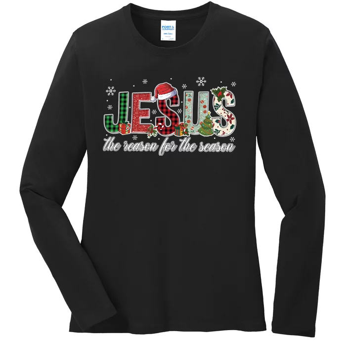 Jesus Is The Reason Jesus Christmas Ladies Long Sleeve Shirt