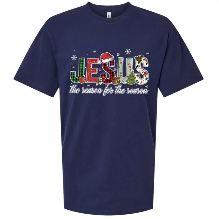 Jesus Is The Reason Jesus Christmas Sueded Cloud Jersey T-Shirt