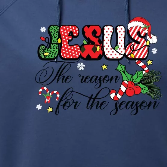 Jesus Is The Reason For The Season Christian Christmas Performance Fleece Hoodie