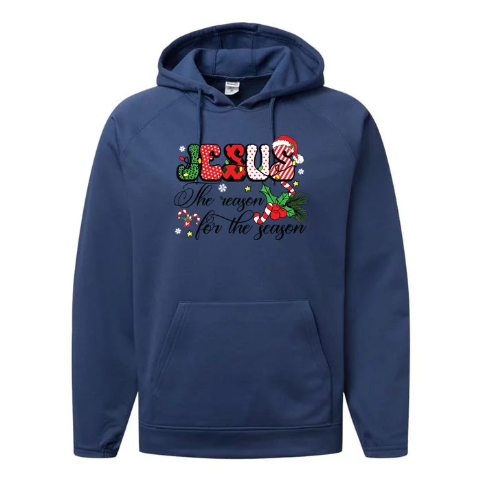 Jesus Is The Reason For The Season Christian Christmas Performance Fleece Hoodie