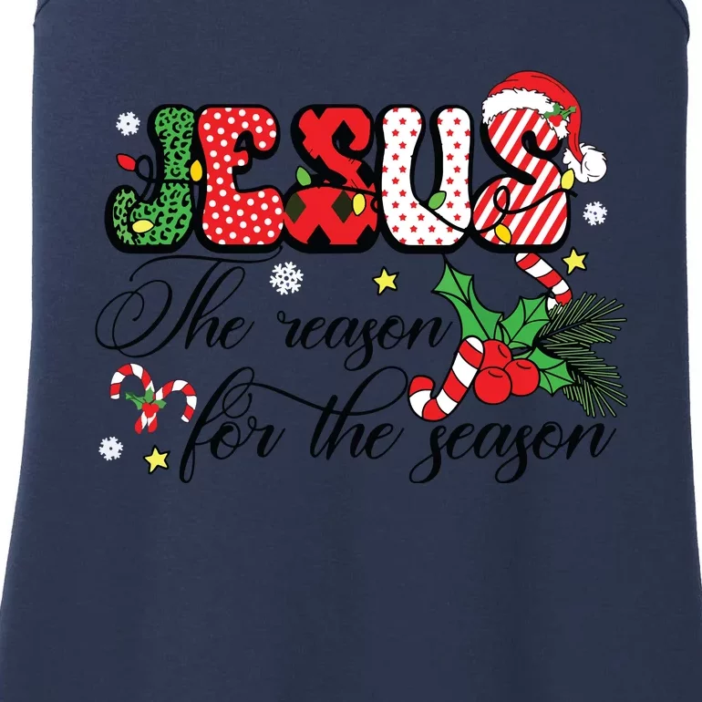 Jesus Is The Reason For The Season Christian Christmas Ladies Essential Tank