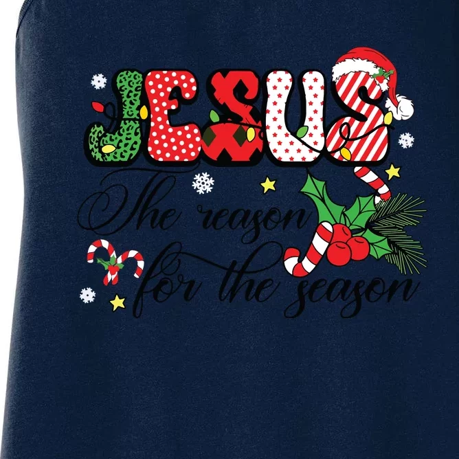 Jesus Is The Reason For The Season Christian Christmas Women's Racerback Tank