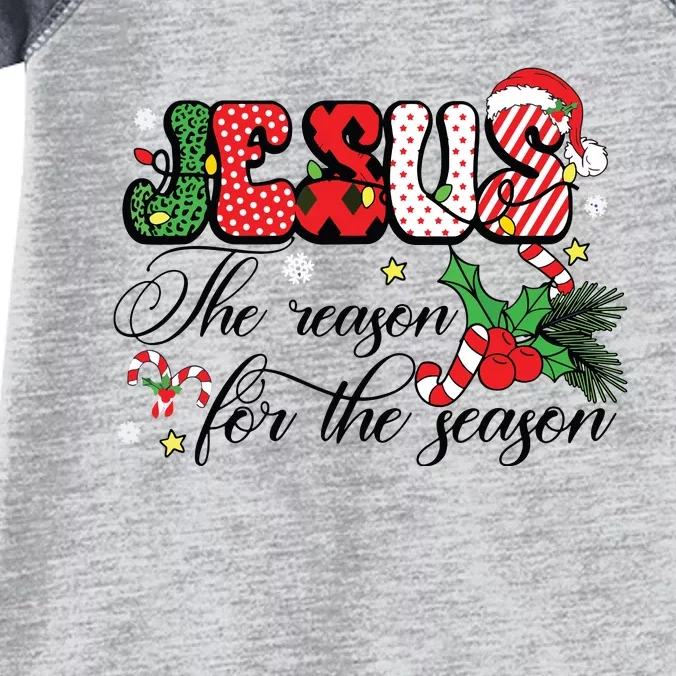 Jesus Is The Reason For The Season Christian Christmas Infant Baby Jersey Bodysuit