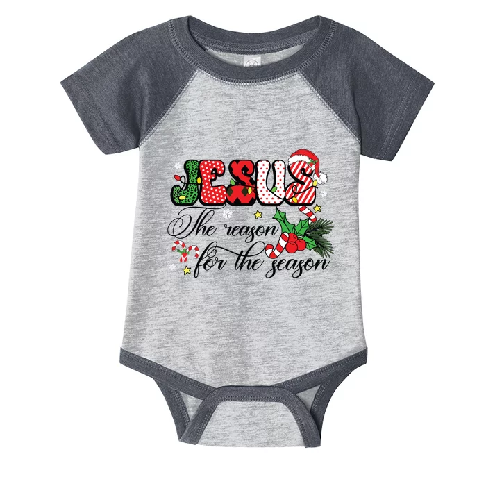 Jesus Is The Reason For The Season Christian Christmas Infant Baby Jersey Bodysuit