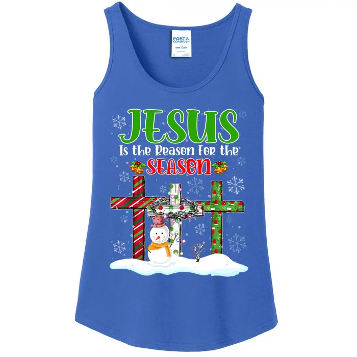 Jesus Is The Reason For The Season Xmas Christian Christmas Gift Ladies Essential Tank