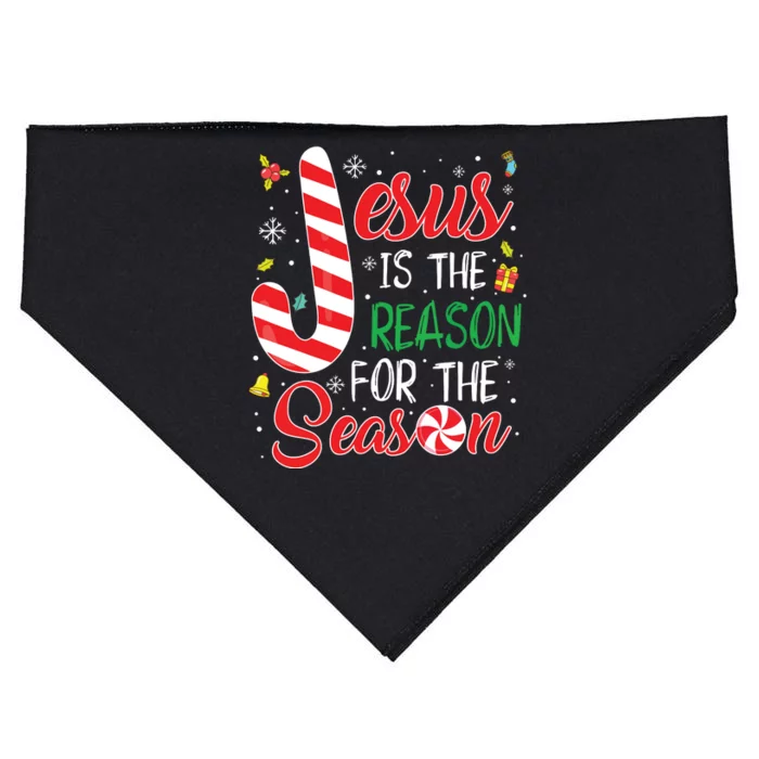 Jesus Is The Reason For The Season Christmas Pajama Gifts USA-Made Doggie Bandana