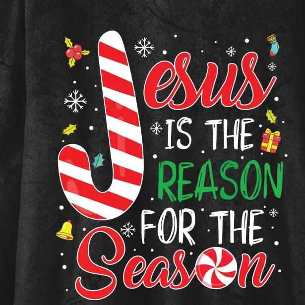 Jesus Is The Reason For The Season Christmas Pajama Gifts Hooded Wearable Blanket