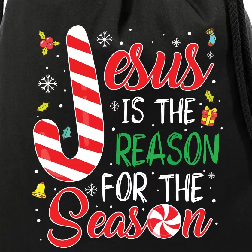 Jesus Is The Reason For The Season Christmas Pajama Gifts Drawstring Bag