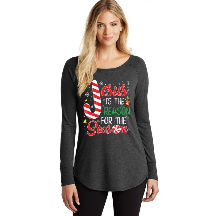 Jesus Is The Reason For The Season Christmas Pajama Gifts Women's Perfect Tri Tunic Long Sleeve Shirt