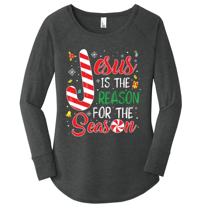 Jesus Is The Reason For The Season Christmas Pajama Gifts Women's Perfect Tri Tunic Long Sleeve Shirt