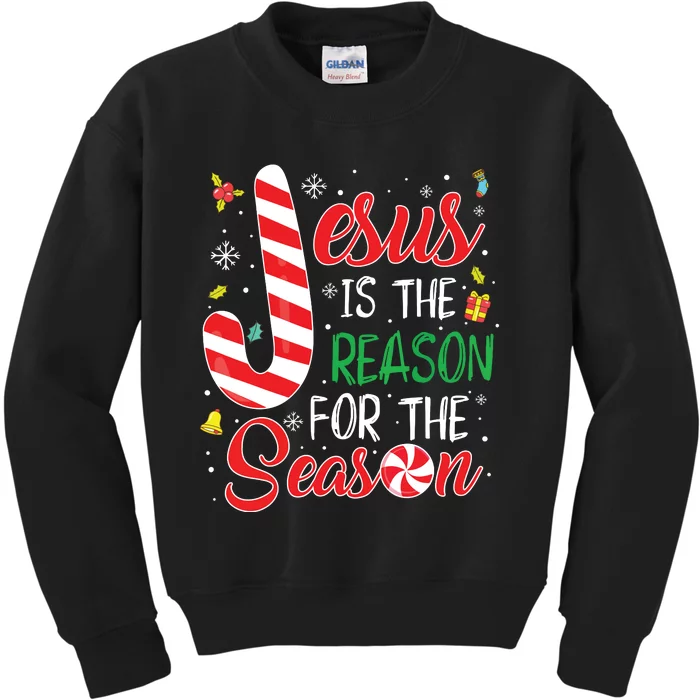 Jesus Is The Reason For The Season Christmas Pajama Gifts Kids Sweatshirt