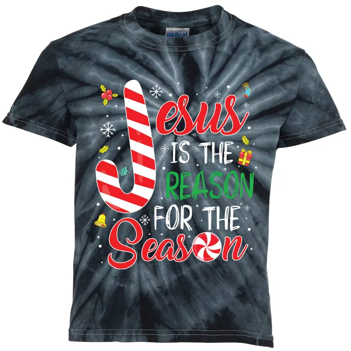 Jesus Is The Reason For The Season Christmas Pajama Gifts Kids Tie-Dye T-Shirt