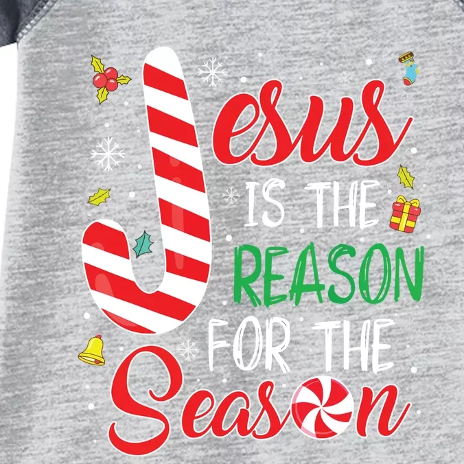 Jesus Is The Reason For The Season Christmas Pajama Gifts Infant Baby Jersey Bodysuit