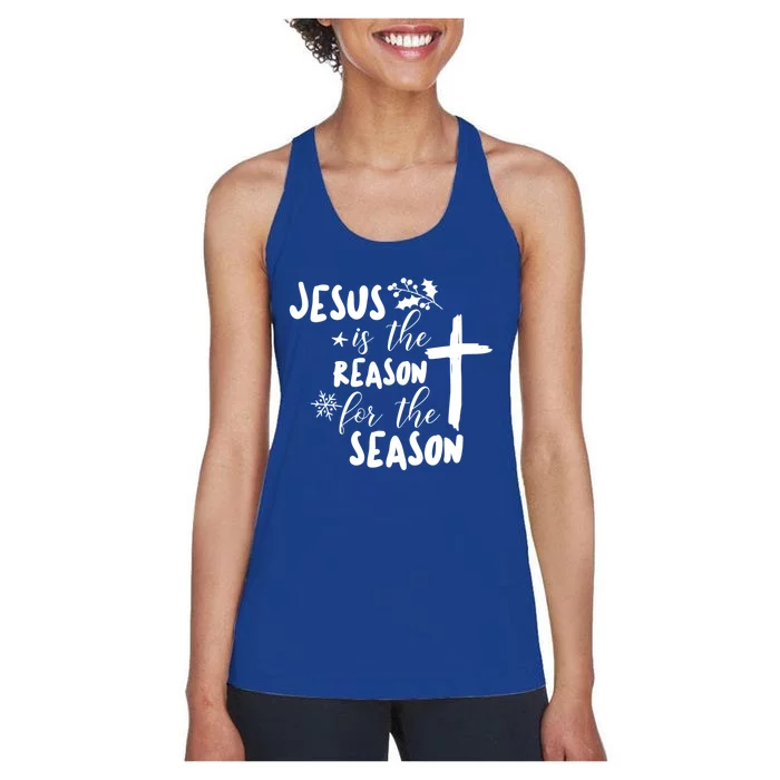 Jesus Is The Reason For The Season Christian Christmas Gift Women's Racerback Tank