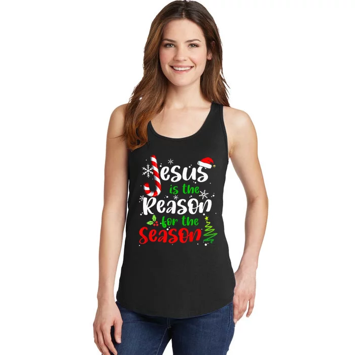 Jesus is The Reason for The Season Faith Xmas Ladies Essential Tank