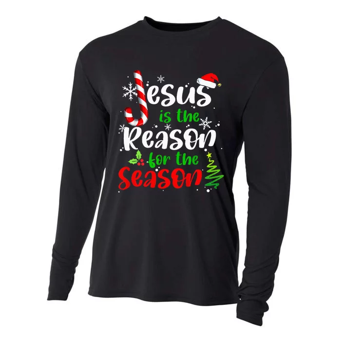 Jesus is The Reason for The Season Faith Xmas Cooling Performance Long Sleeve Crew