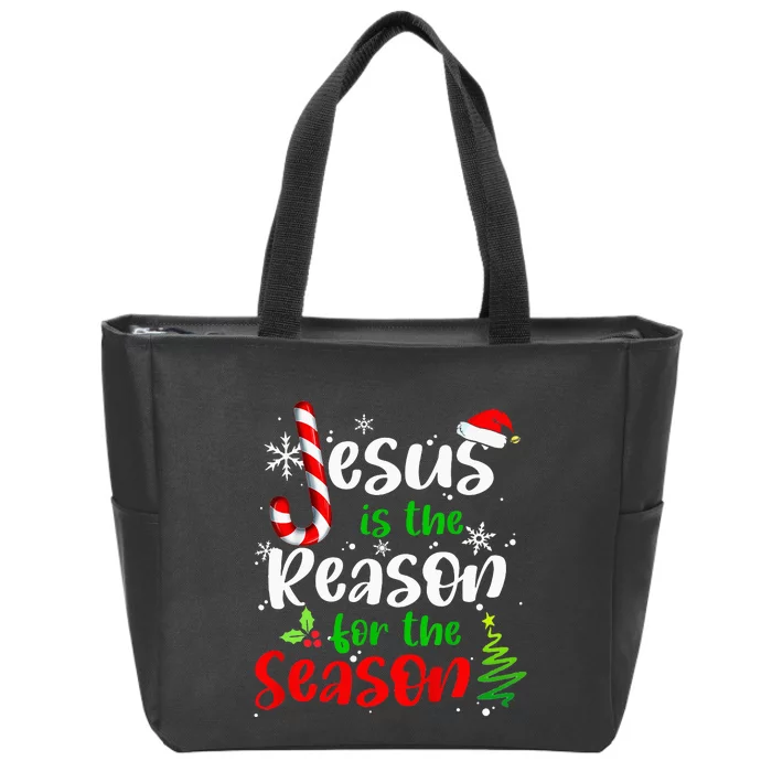 Jesus is The Reason for The Season Faith Xmas Zip Tote Bag