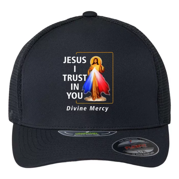 Jesus I Trust In You Divine Mercy Catholic Christian Flexfit Unipanel Trucker Cap