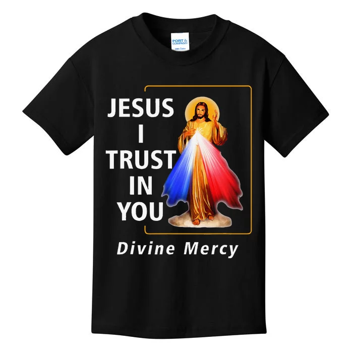 Jesus I Trust In You Divine Mercy Catholic Christian Kids T-Shirt