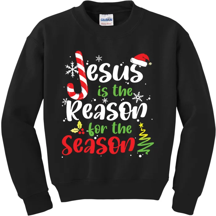 Jesus Is The Reason For The Season Christian Faith Christmas Kids Sweatshirt