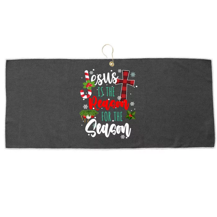 Jesus Is The Reason For The Season Holiday Christmas Large Microfiber Waffle Golf Towel