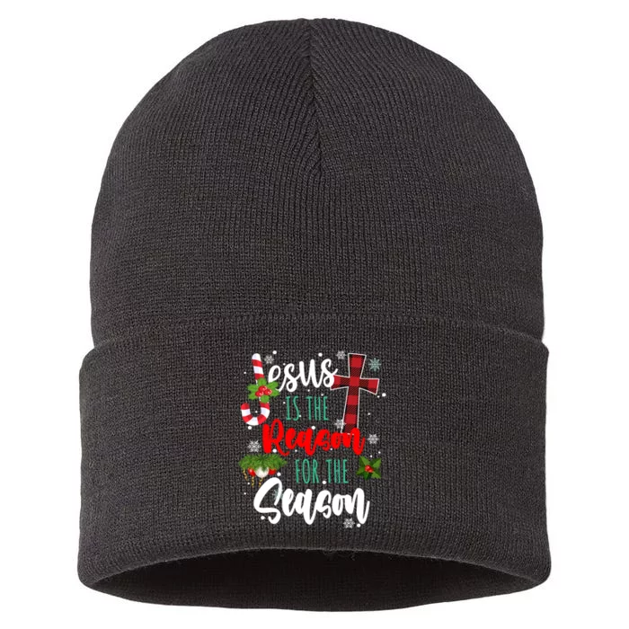 Jesus Is The Reason For The Season Holiday Christmas Sustainable Knit Beanie