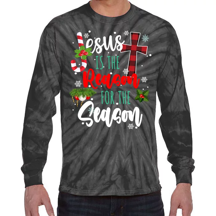 Jesus Is The Reason For The Season Holiday Christmas Tie-Dye Long Sleeve Shirt