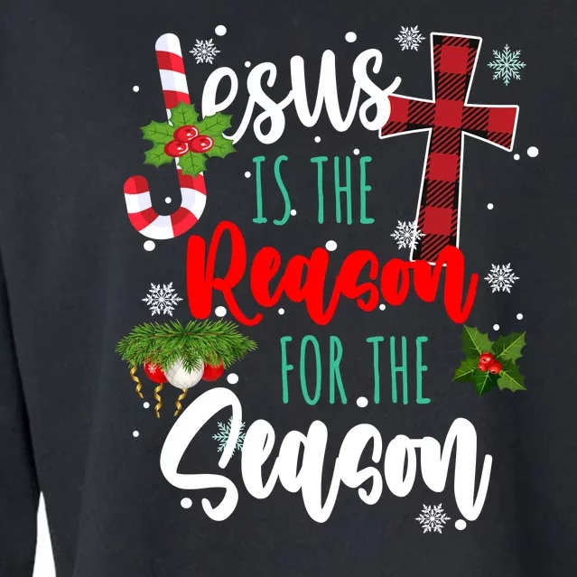 Jesus Is The Reason For The Season Holiday Christmas Cropped Pullover Crew