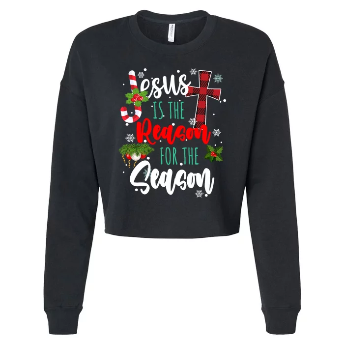 Jesus Is The Reason For The Season Holiday Christmas Cropped Pullover Crew