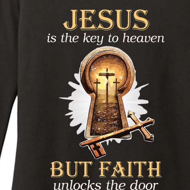 Jesus Is The Key To Heaven But Faith Unlocks Door Christian Womens CVC Long Sleeve Shirt