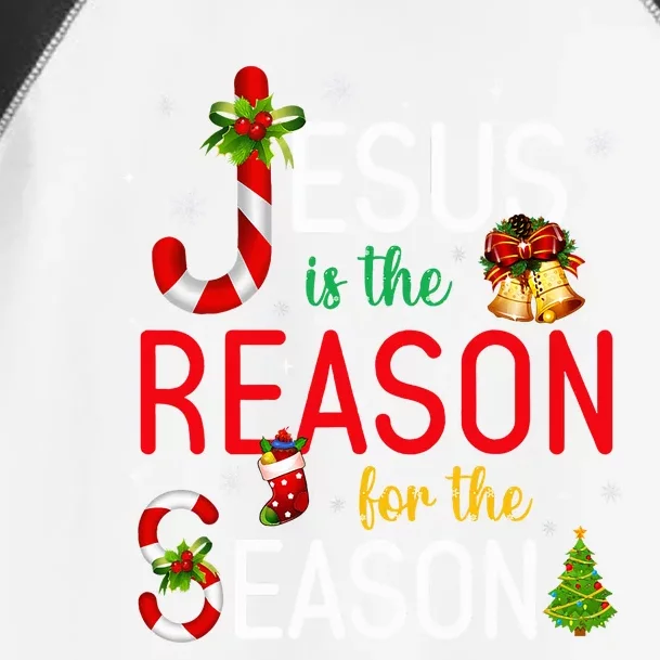 Jesus Is The Reason For The Season Xmas Christmas Candy Cane Toddler Fine Jersey T-Shirt