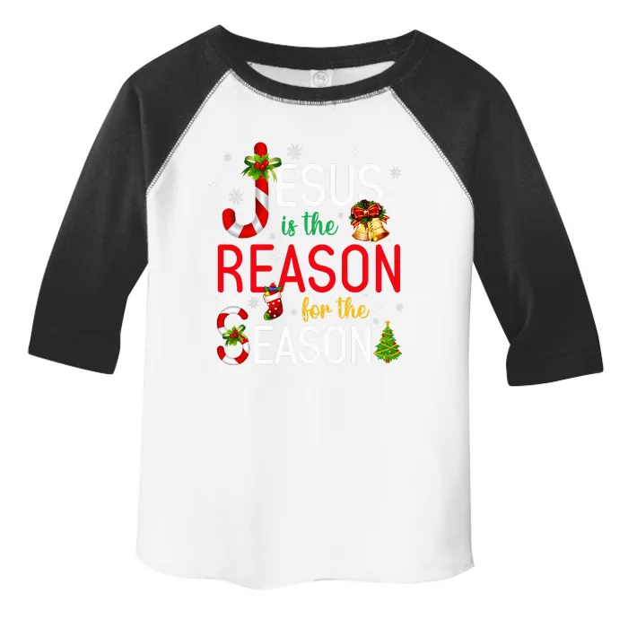 Jesus Is The Reason For The Season Xmas Christmas Candy Cane Toddler Fine Jersey T-Shirt