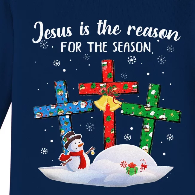 Jesus Is The Reason For The Season Christian Christmas Xmas Baby Long Sleeve Bodysuit