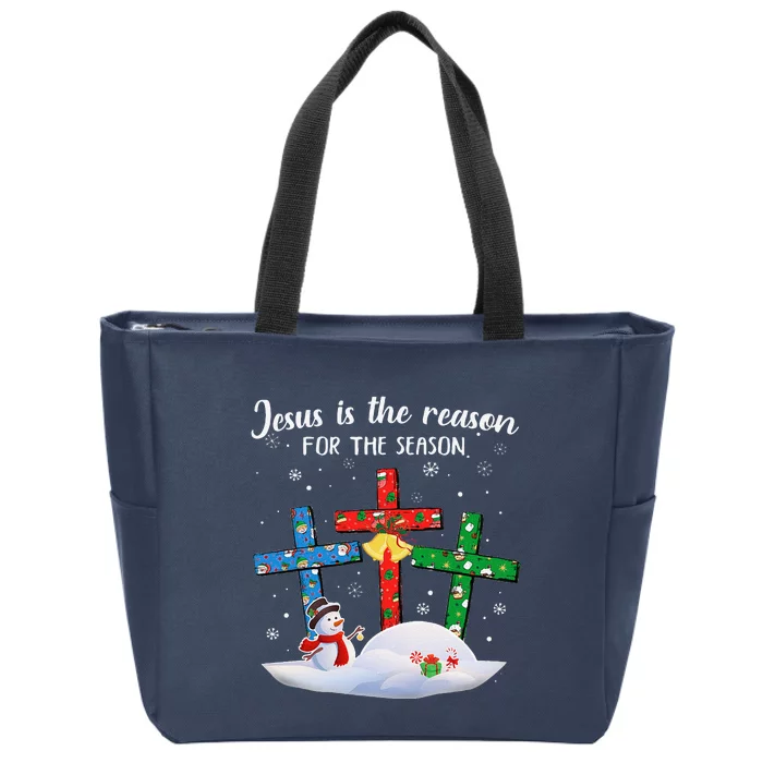 Jesus Is The Reason For The Season Christian Christmas Xmas Zip Tote Bag