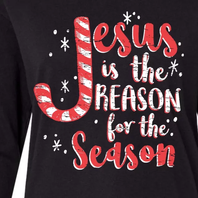 Jesus Is The Reason For Season Family Christmas Christian Womens Cotton Relaxed Long Sleeve T-Shirt