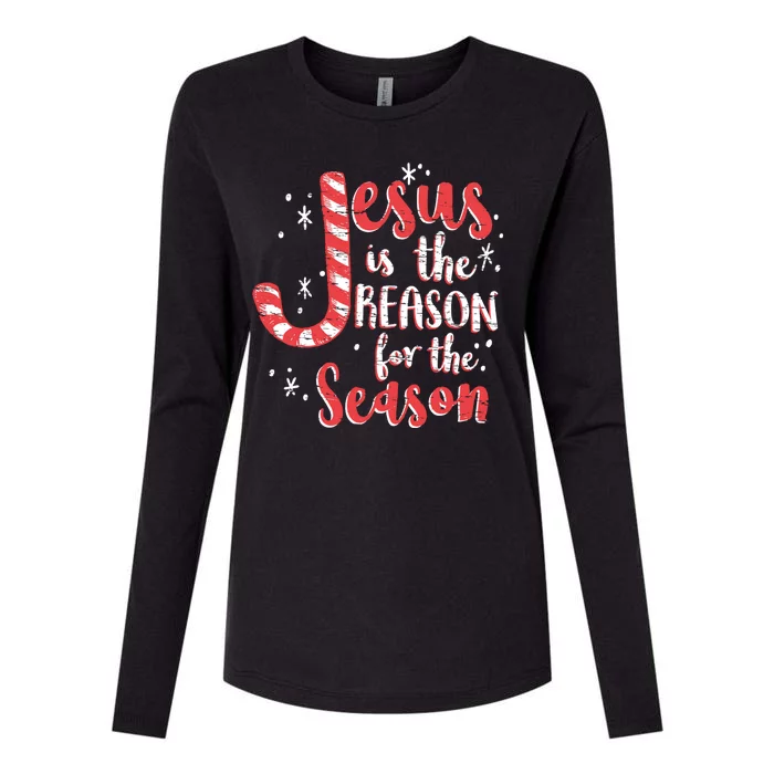 Jesus Is The Reason For Season Family Christmas Christian Womens Cotton Relaxed Long Sleeve T-Shirt