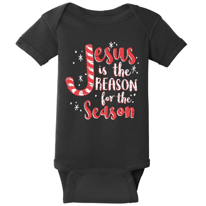 Jesus Is The Reason For Season Family Christmas Christian Baby Bodysuit