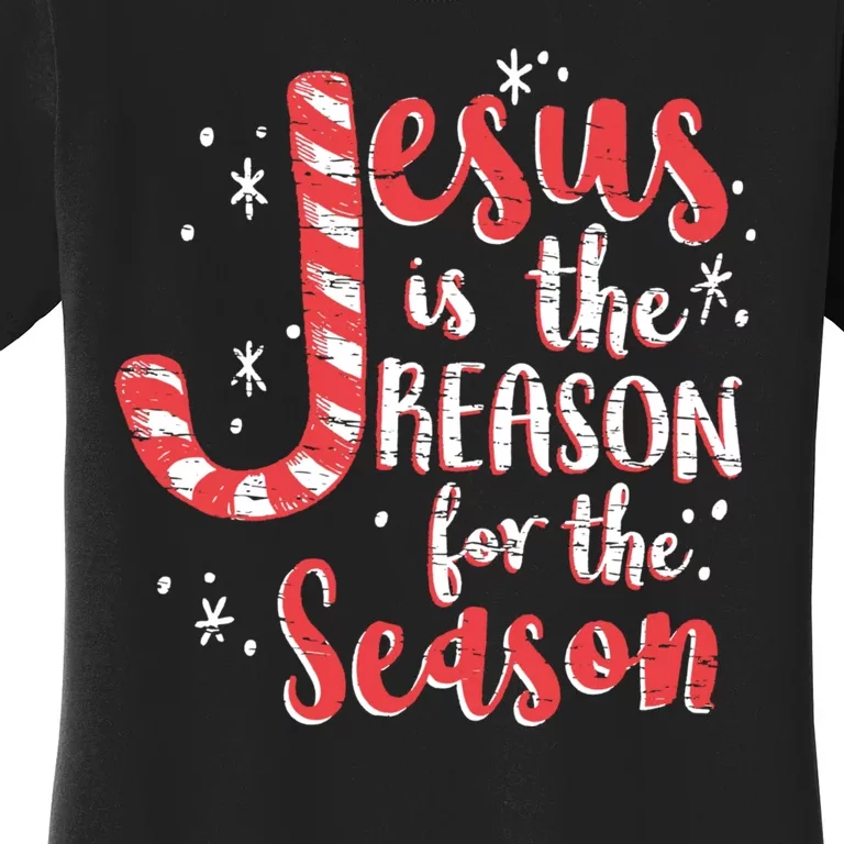 Jesus Is The Reason For Season Family Christmas Christian Women's T-Shirt